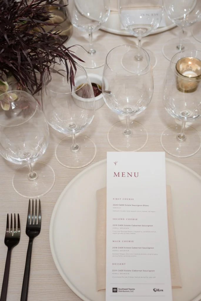 Winery event setup