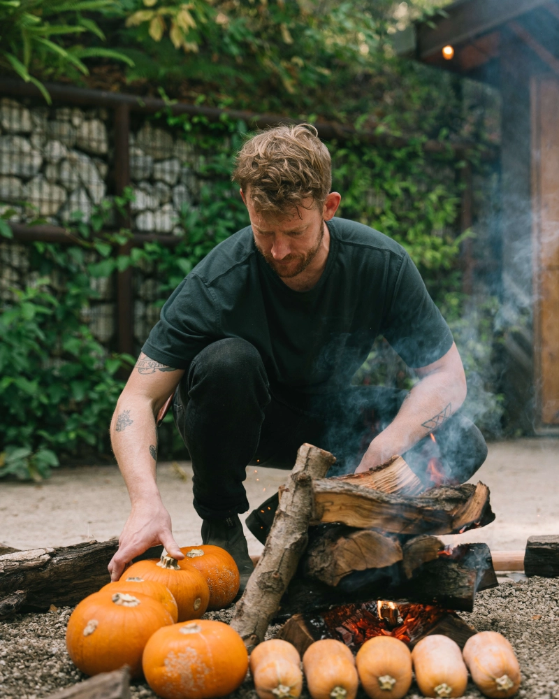 Firepit chef cooking