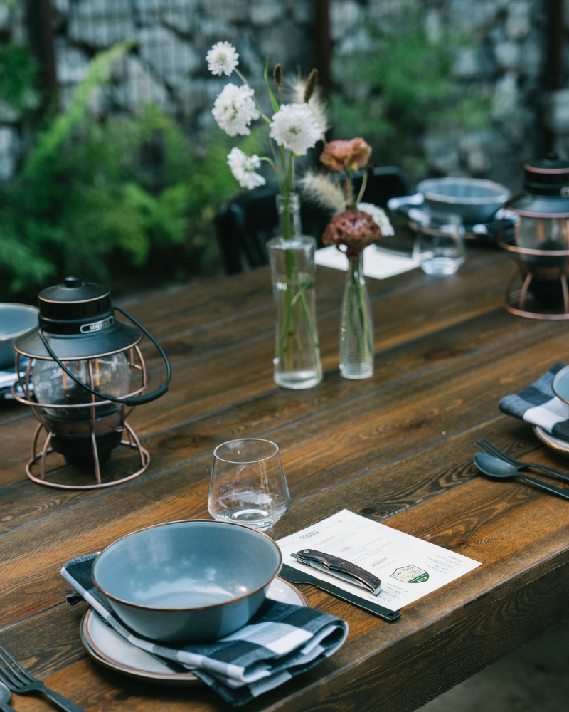 Rustic wine table