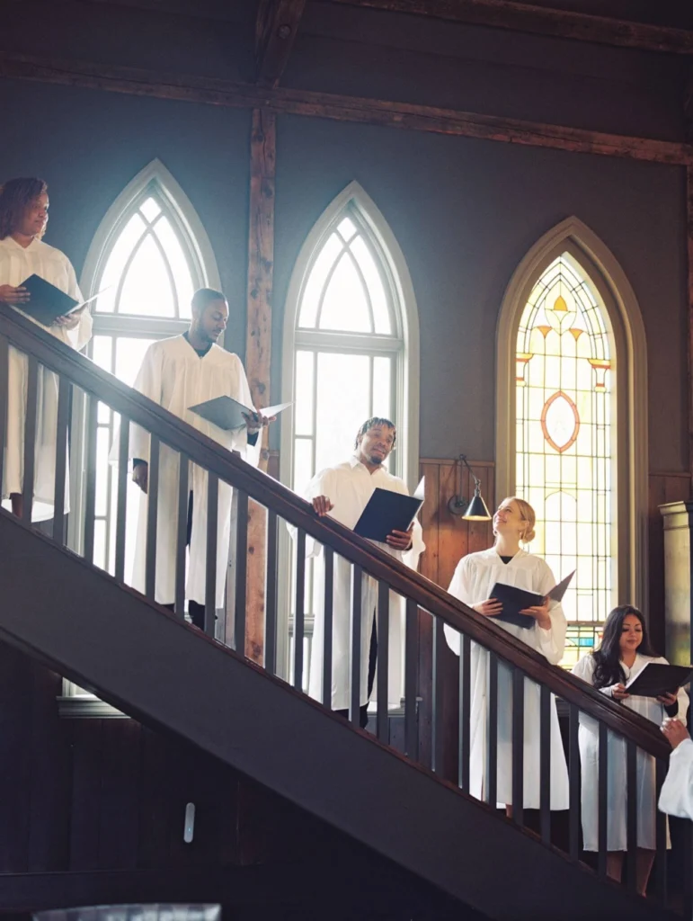 Church staircase view