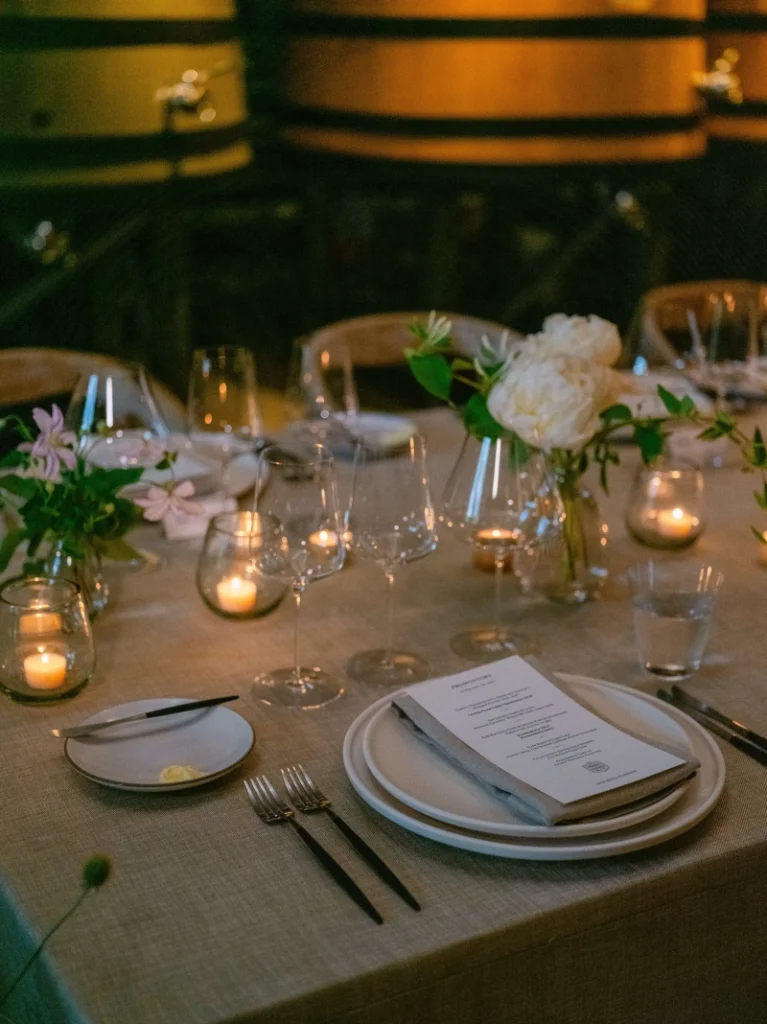 Winery dinner tablescape