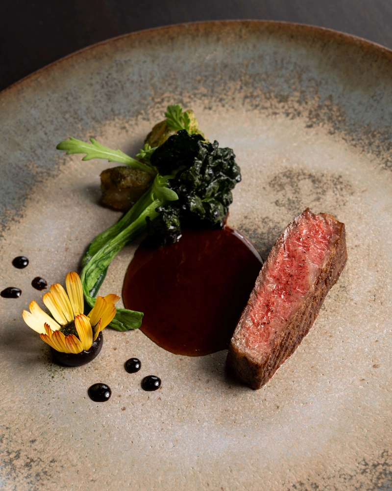 Gourmet dining presentation