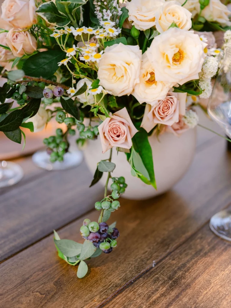 Rose tablescape
