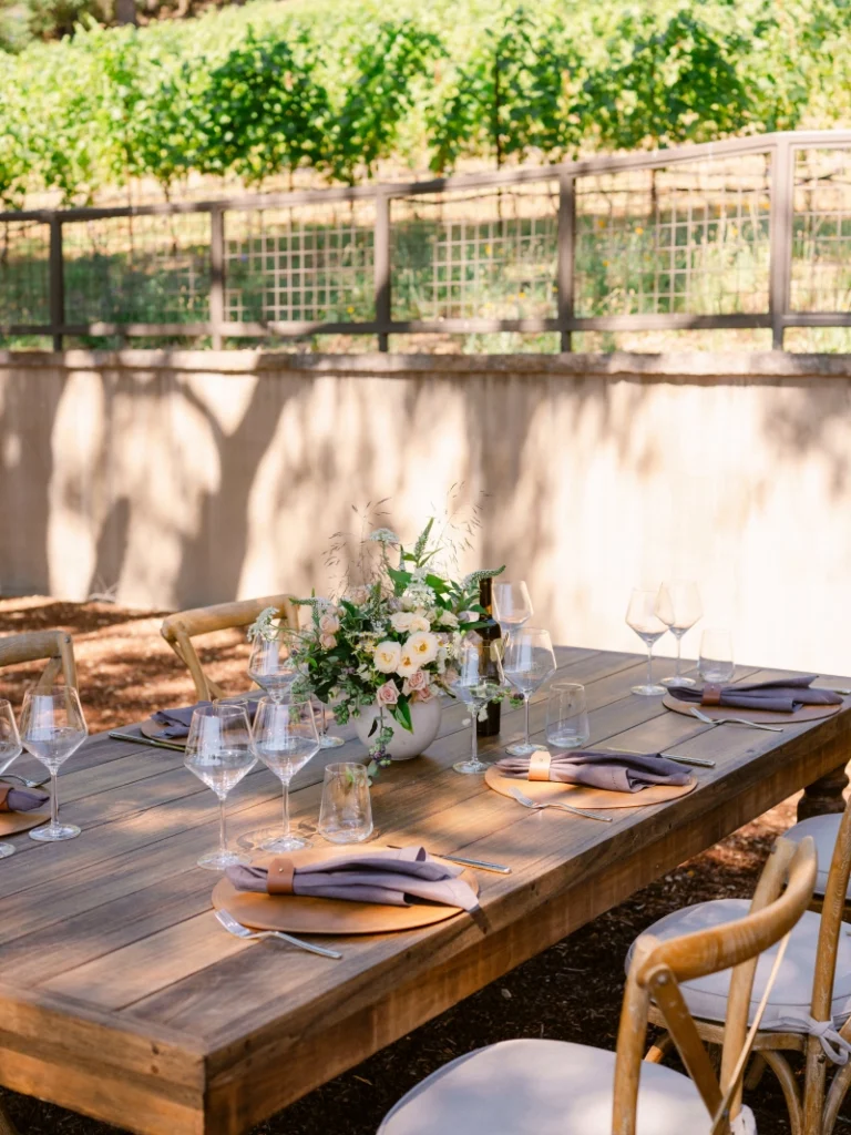 Vineyard brunch tablescape