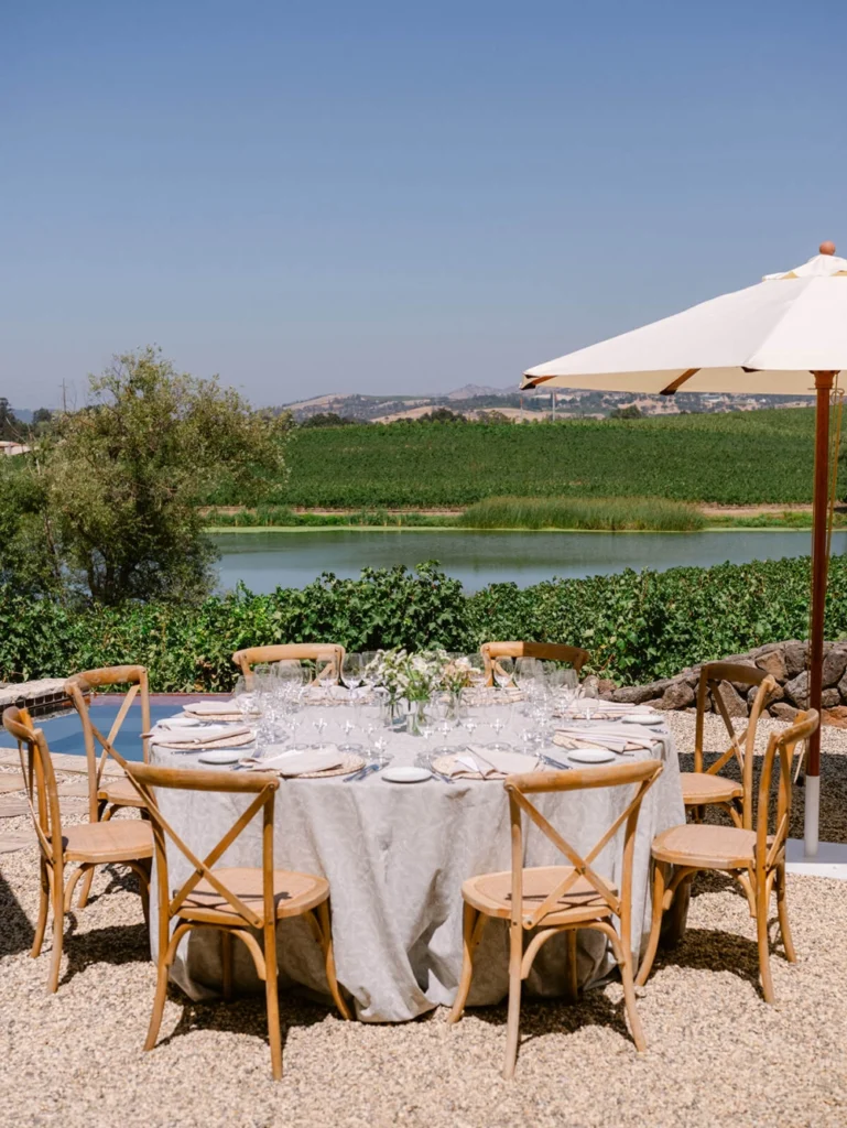 Outdoor winery lunch