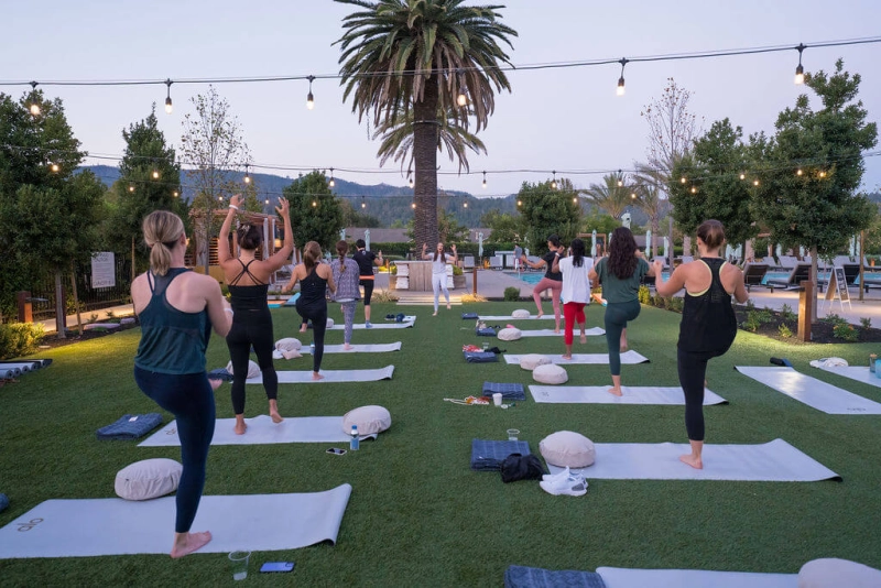 Outdoor yoga session