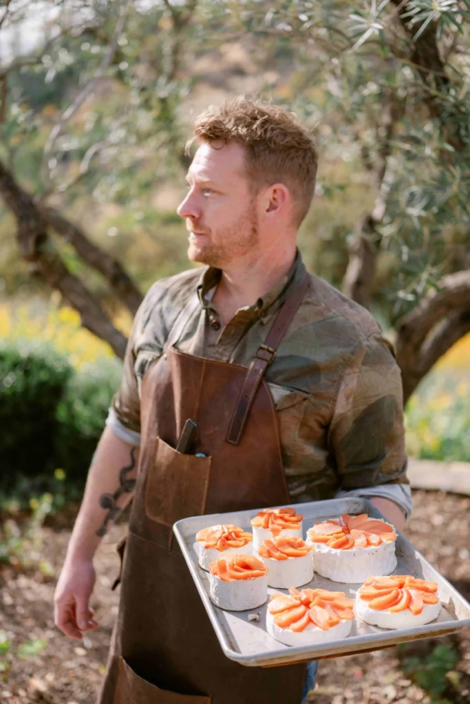 Chef serving appetizers