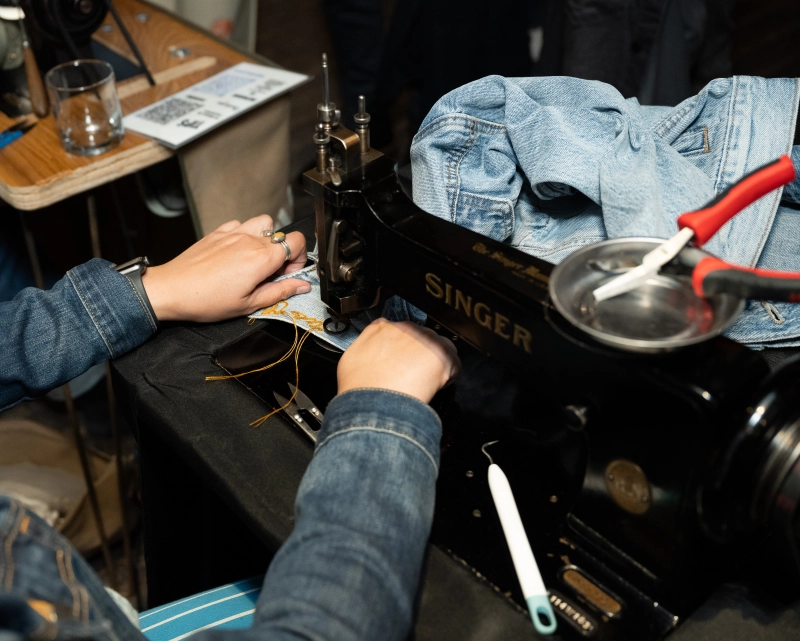 Denim embroidery activity