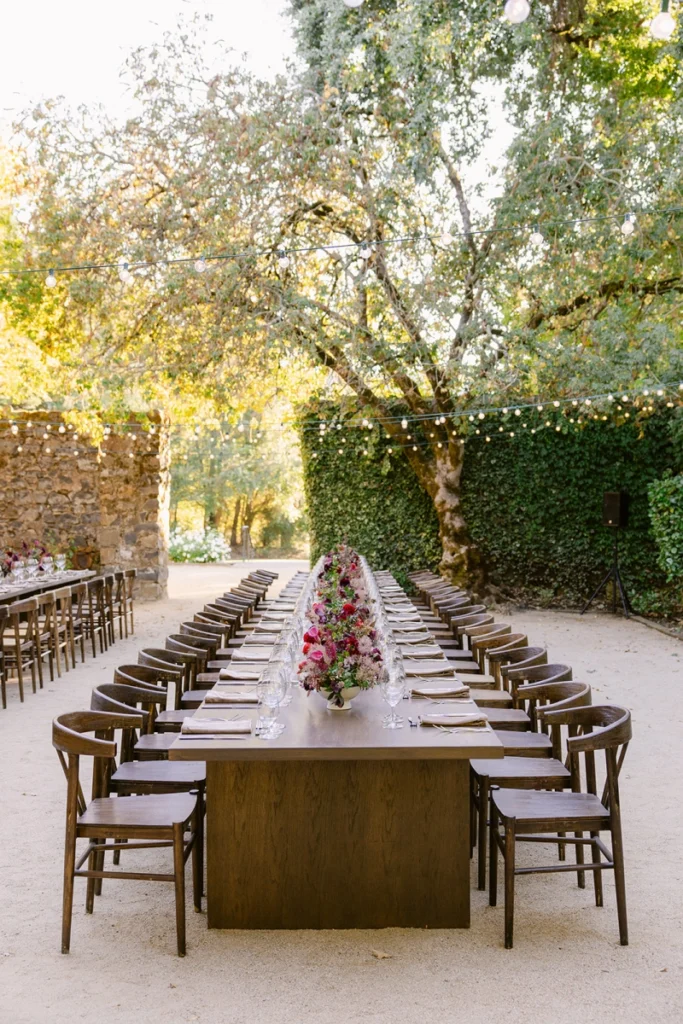 Dinner table, Sonoma winery