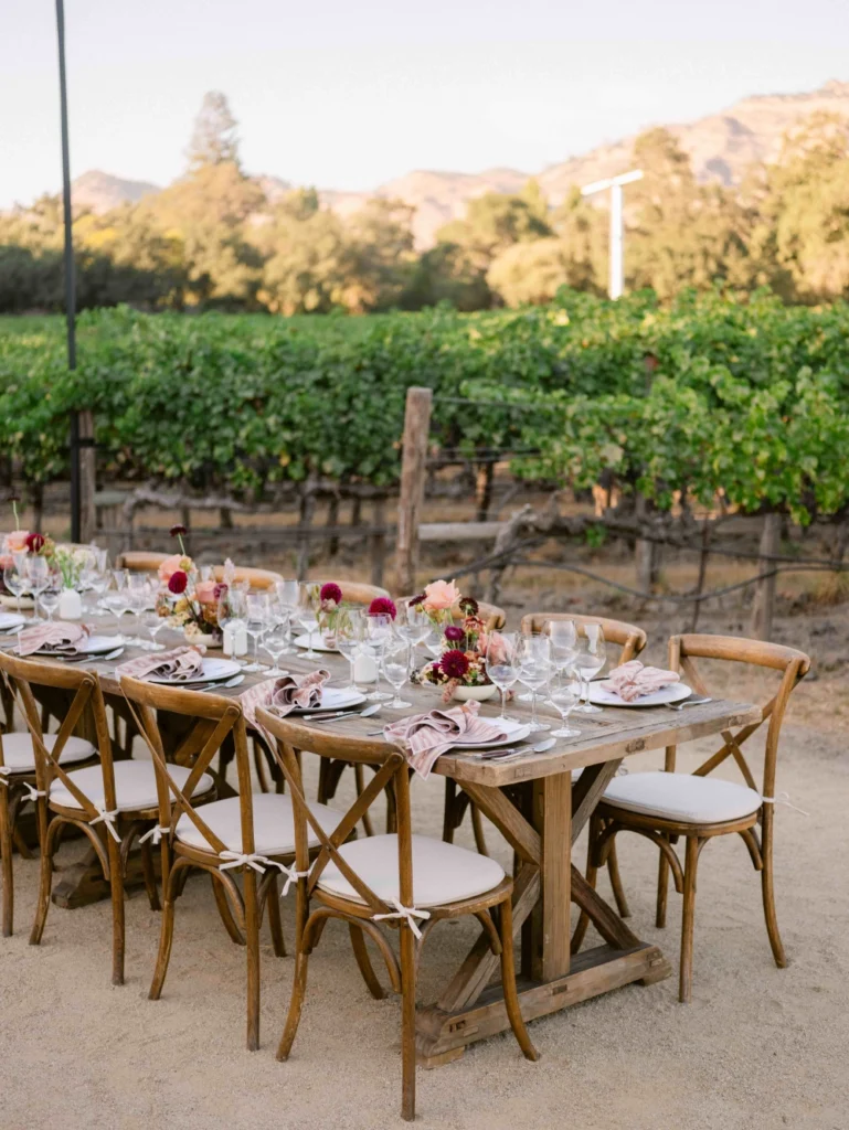 Vineyard dinner table